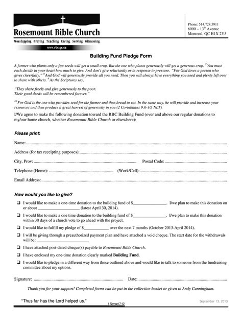 How To Use A Church Pledge Form Template Sampletemplates