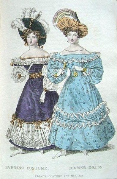 1829 Evening Dresses Ladies Museum 1820s Fashion Plate Regency