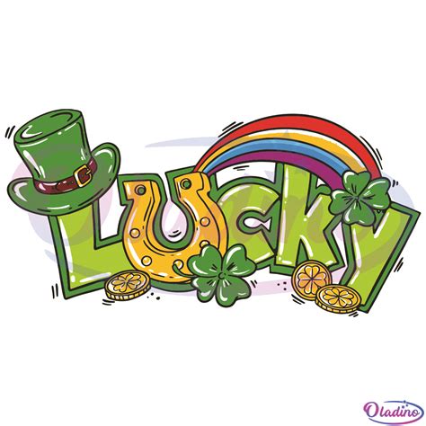 Lucky St Patricks Day Rainbow Svg Digital File Pot Of Gold Svg