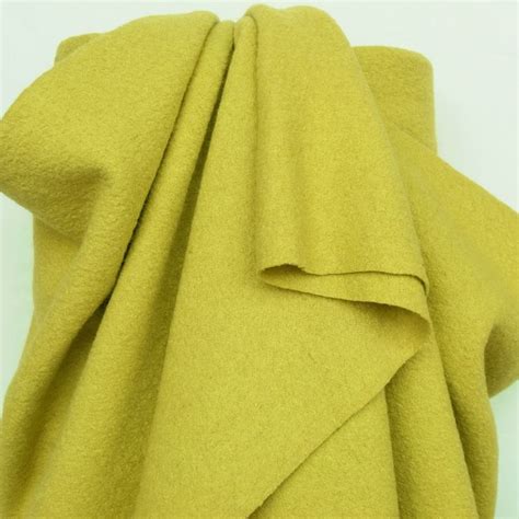 Chartreuse Washed Wool Blend Fabric Material