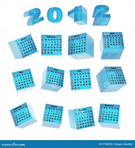 Calendar For Ice Cubes Stock Illustration Illustration Of Floating