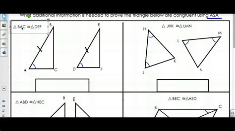 The various tests of congruence in a triangle are: ASA and AAS Congruence - YouTube