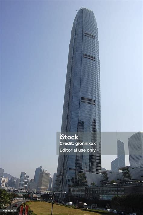 Dua Gedung Pencakar Langit Pusat Keuangan Internasional Hong Kong Foto