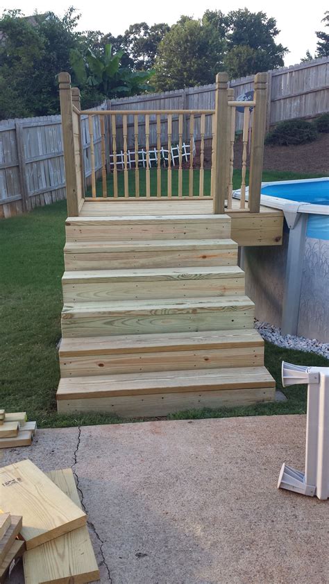 Pool Steps 4x4 Platform See The Finished One On My Other Post Pool Steps Diy Swimming Pool
