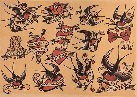 Sailor Jerry Heart Outline Heart Tattoo Designs With Banners And