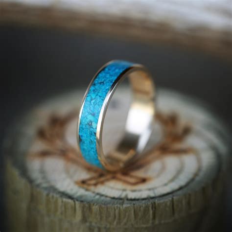 Rainier In K Gold Turquoise Wedding Band Available In K Yellow