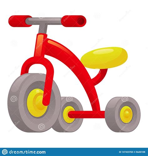 Red Tricycle Icon Cartoon Style Stock Vector Illustration Of Child