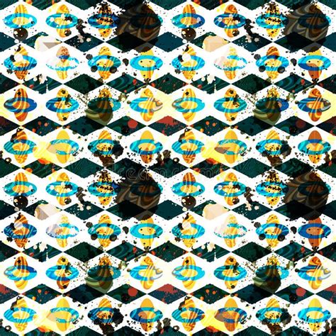 Bright Abstract Geometric Seamless Pattern In Graffiti Style Quality