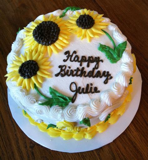 Sunflower Cake For Julie Round Birthday Cakes Dog Birthday Cake
