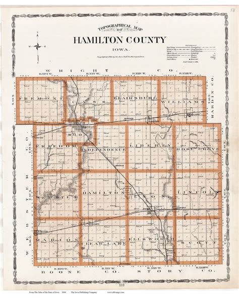 Hamilton County 1904 Old Town Map Reprint Iowa State Atlas Etsy