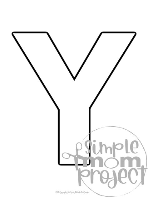 Free Printable Uppercase Letter Y Template Simple Mom Project