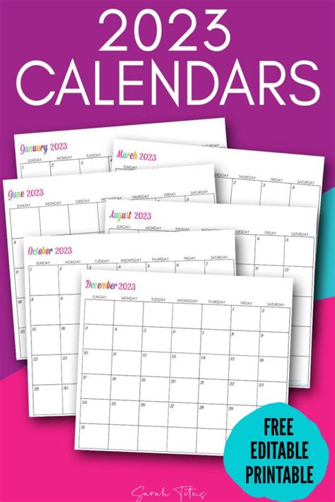 Custom Editable Free Printable Calendars Artofit