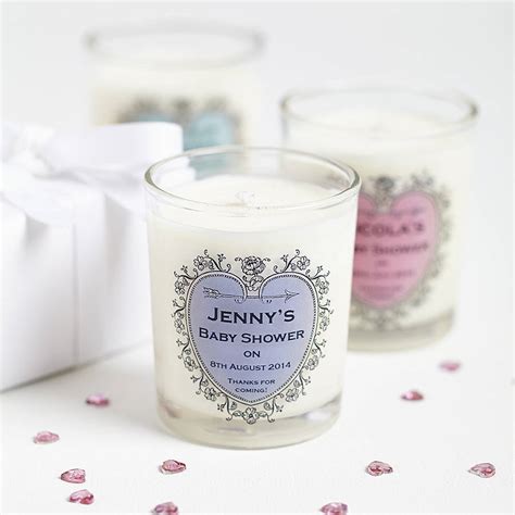 Baby Shower Personalised Candle Favours By Hearth And Heritage Ltd