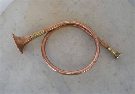 Copper Hunting Horn Brass Mouthpiece Coiled Round Shape Flared Bell