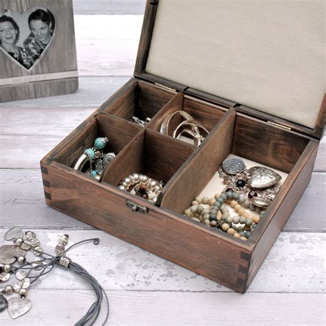 Personalised Large Wooden Jewellery Box By Warners End