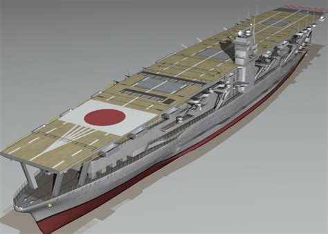 Akagi Ww2 Japanese Aircraft Carrier 3d Model Rockthe3d