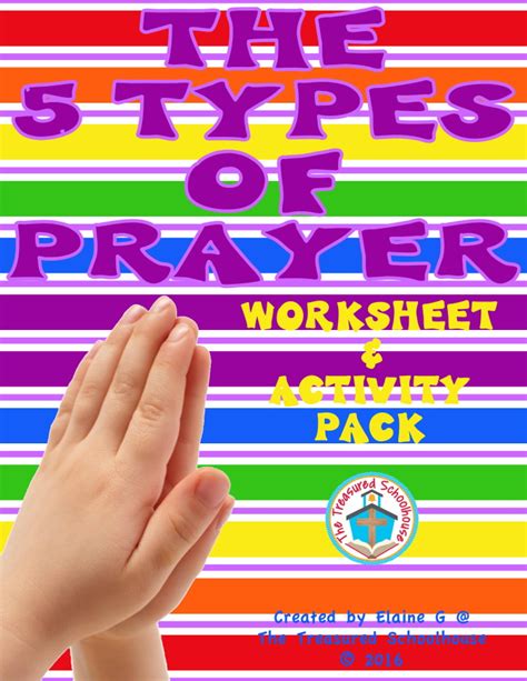 The 5 Types Of Prayer Worksheet And Activity Pack Classful