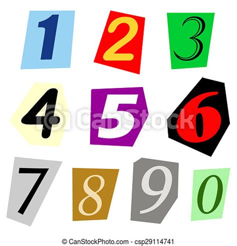 Cut Out Number Set Complete Set Of Single Digit Numbers Cut Out From