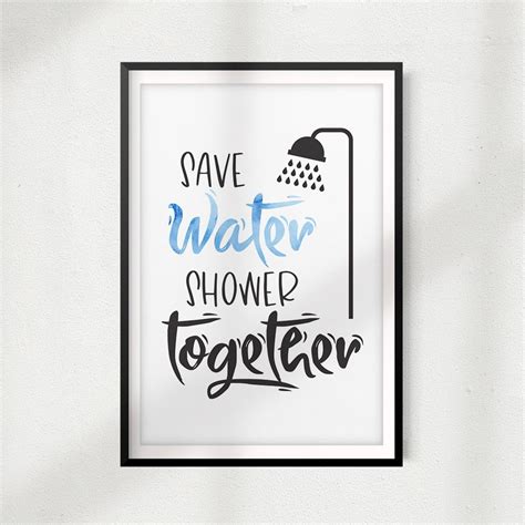 Save Water Shower Together 5 X 7 Unframed Print Home Décor Bathroom