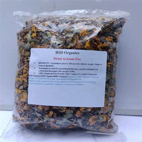 Bsd Organics Dried Avaram Poo For Diabetic Control 500 Grams At Rs