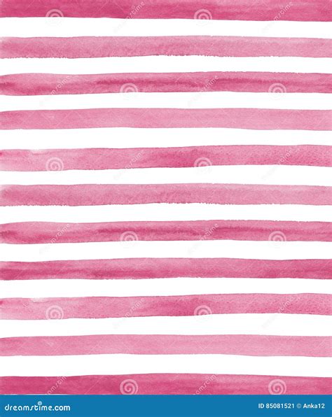 Watercolor Pink And White Stripes Background Stock Image Image Of