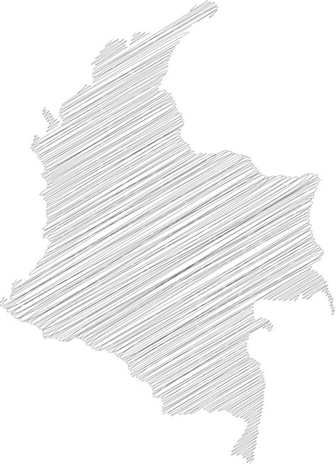 Mapa De Colombia Garabateado Con Contorno De Vector Plano De Sombra