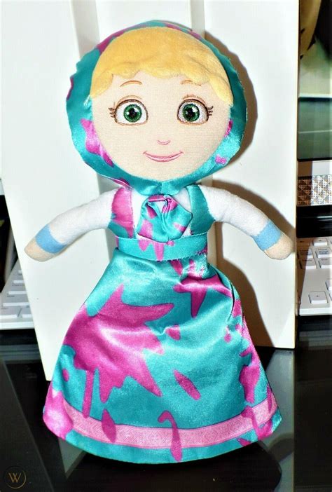 Masha And The Bear Masha Transforming Flip Doll Plush Blue Pink