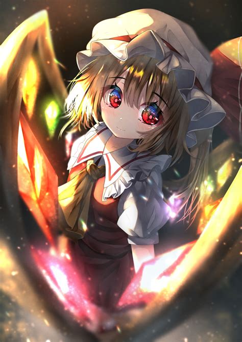 Dfra Flandre Scarlet Touhou Absurdres Highres Girl Ascot Blonde Hair Blurry Blurry