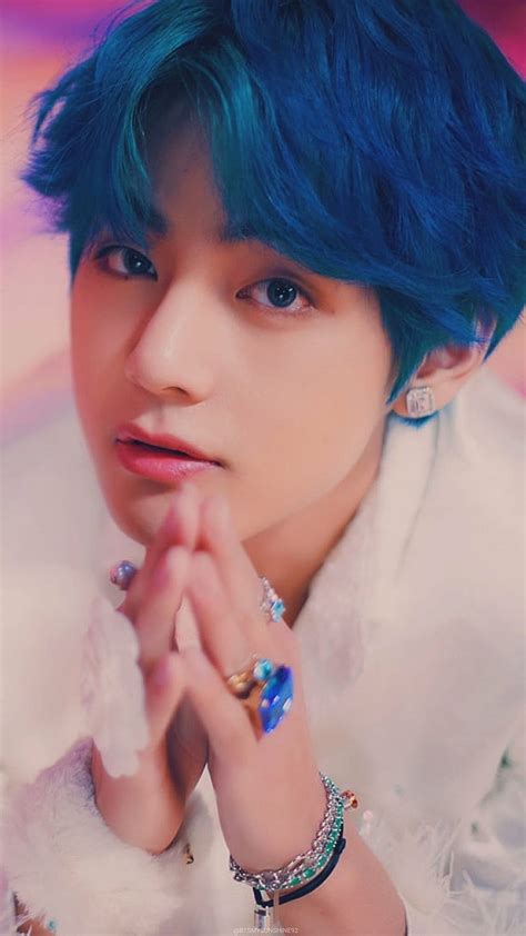 Taehyung Dispatch X Naver Boy With Luv Lockscreen Bts V Blue Hair