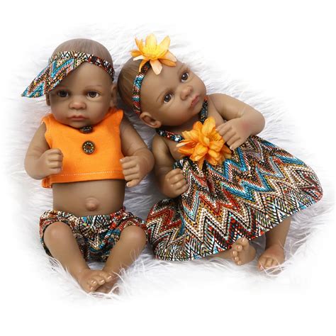 Inch African American Baby Doll Black Girl Full Silicone Body Bebe Reborn Baby Dolls Ethnic