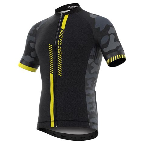 Mens Short Sleeve Cycling Jersey Full Zip Moisture Wicking Breathable