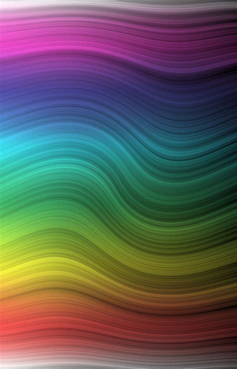 Abstract Waves Rainbow Multicolored Motley Smooth Iridescent