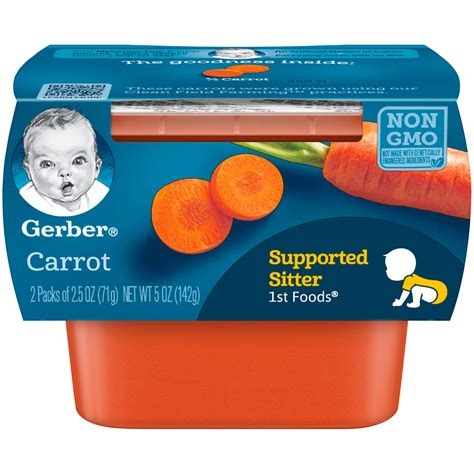 Gerber 1st Foods Carrots Baby Food 25 Oz Tubs 2 Count Walmart