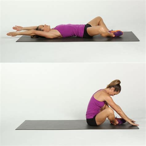 A Woman Is Doing An Exercise On A Mat