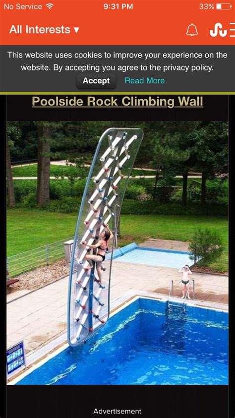 Rock Climbing Wall Crazy Pool Cool Pools Rock Climbing Wall