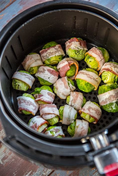 bacon sprouts wrapped brussels air fryer veggies plate needed ingredients