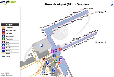 Kaart Van De Luchthaven Van Brussel Luchthaventerminals En