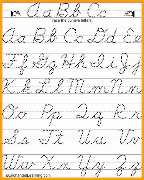 Free Printable Cursive Alphabet Chart Cursive Alphabet Traceable