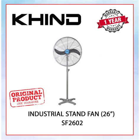 Khind Industrial Stand Fan 26 Grey Sf2602 Kipas Berdiri立式风扇