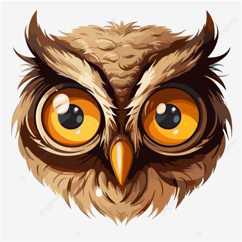 Owl Eyes Sticker Clipart Cartoon Owl Head Vector Illustration Sticker