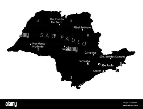 Sao Paulo State Isolated Map Stock Vector Image Art Alamy