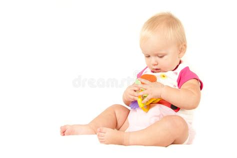 Happy Cute Baby Girl Playing With Toy Stock Image Image Of Babygirl