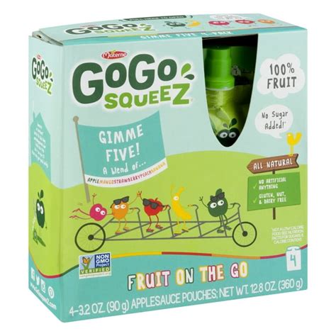 Gogo Squeez Fruit On The Go Gimme Five 32 Oz Pouches 4 Pack
