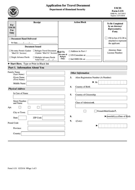 Top 8 Form I-131 Templates free to download in PDF format