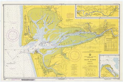 Grays Harbor 1970 Old Map Nautical Chart Pc Harbors 6195