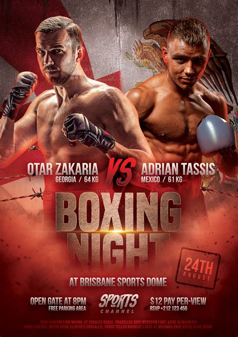 Boxing Match Flyer Template On Behance