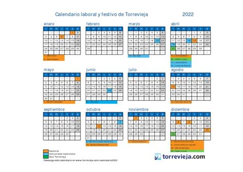 Calendario Laboral Y Festivo De Torrevieja 2022 Pdf Calendario