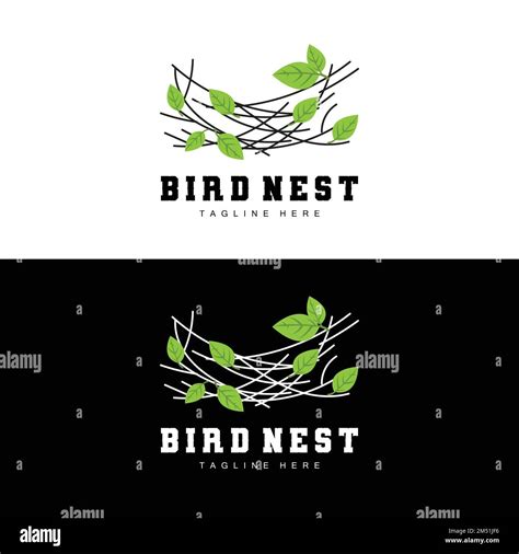 Birds Nest Logo Design Bird House Vector For Eggs Bird Tree Logo