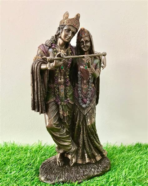 radha krishna statue 11 bonded bronze radha krishna etsy