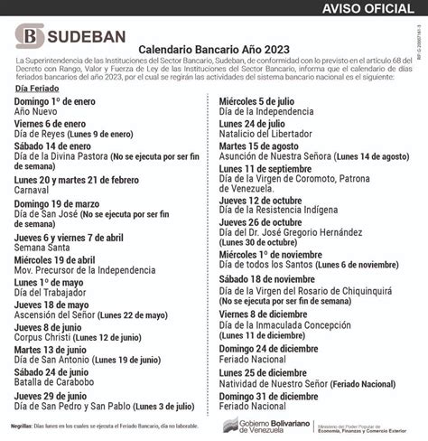 Conozca El Calendario Bancario De Venezuela Para 2023 Banca Y Negocios